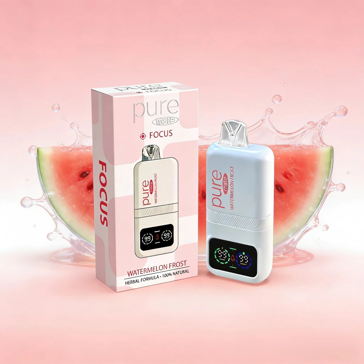 CAFFEINE VAPE — Watermelon Frost (0% Nicotine) - 10,000 Puffs