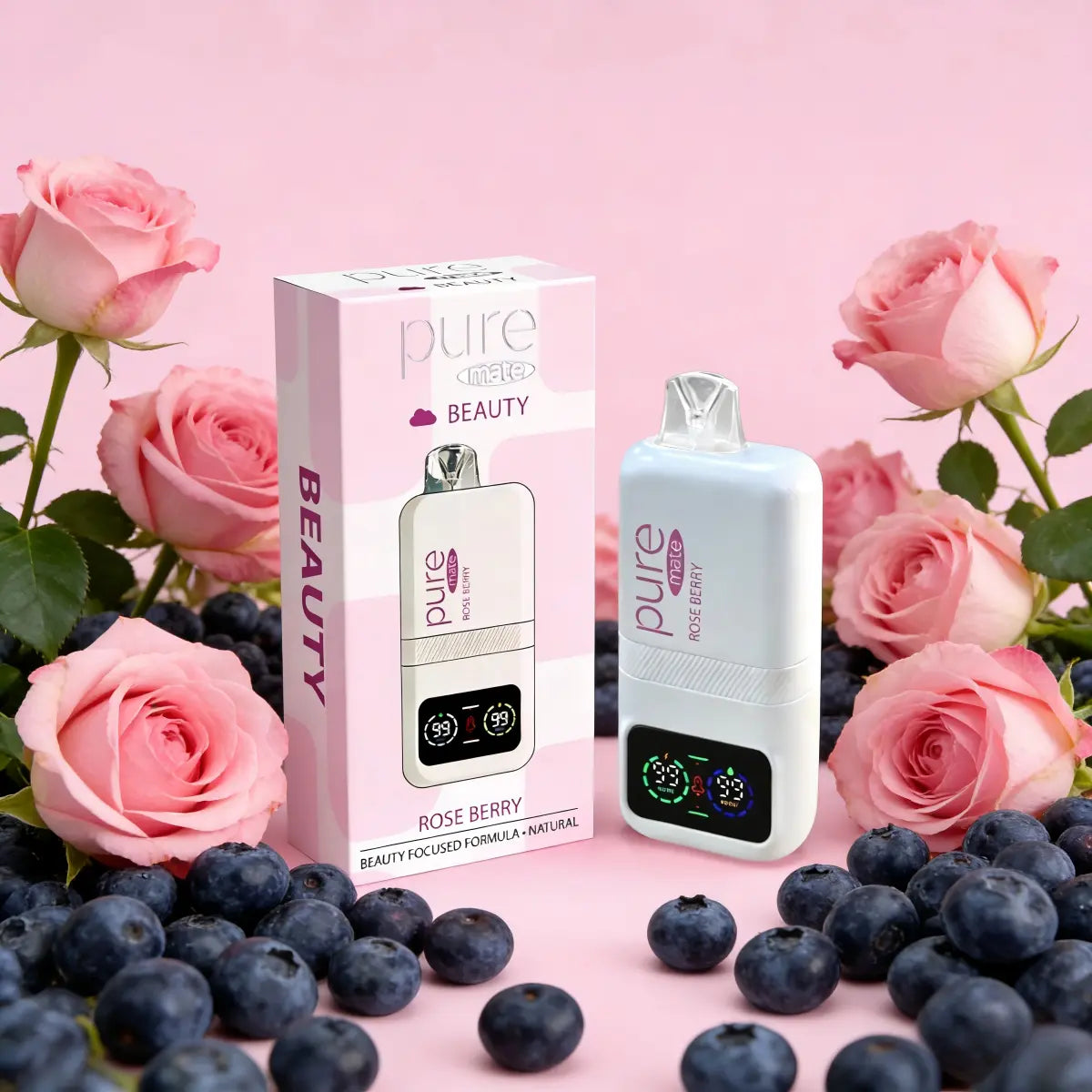 CAFFEINE VAPE — Rose Berry (0% Nicotine) - 10,000 Puffs