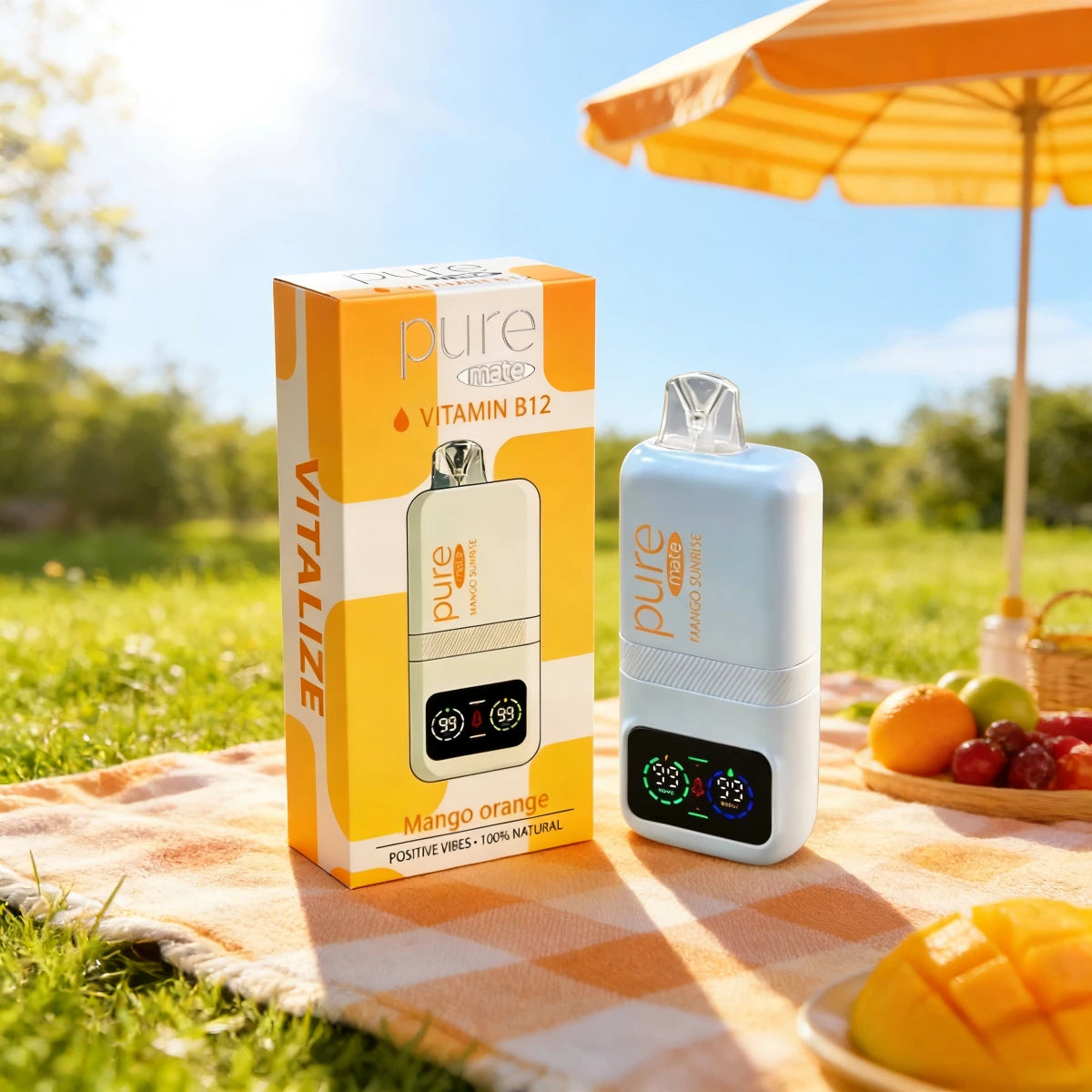 CAFFEINE VAPE — Mango Orange Energy (0% Nicotine) - 10,000 Puffs